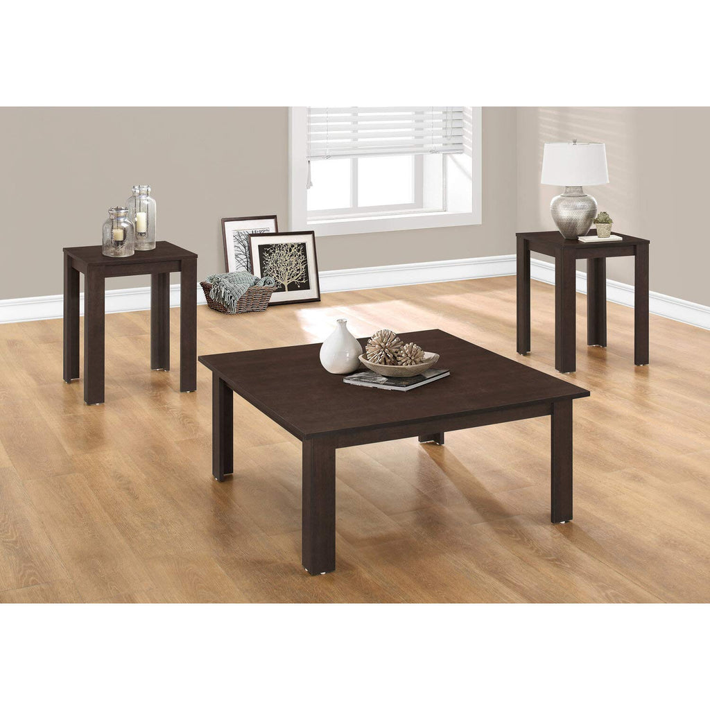 Monarch Specialties I 3 Piece Table Set, Dark Taupe
