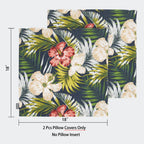 Magpie Fabrics Pack Of 2 Outdoor Waterproof Throw Pillow Covers 18 X 18 Inch, Decorative Cushion Sham Pillowcase Shell For Garden Patio Balcony(Midnight Floral)