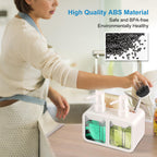 Kitchen Soap Dispenser Set, With Hand And Dish Soap, Sponge Caddy And Brush Holder 4-In-1 Kitchen Dual Soap Dispenser Set For Ki