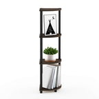 Furinno Turn-N-Tube 4-Tier Corner Display Rack Multipurpose Shelving Unit, Columbia Walnut/Black