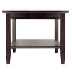 Winsome Genoa Rectangular Coffee Table with Glass Top And Shelf, Espresso