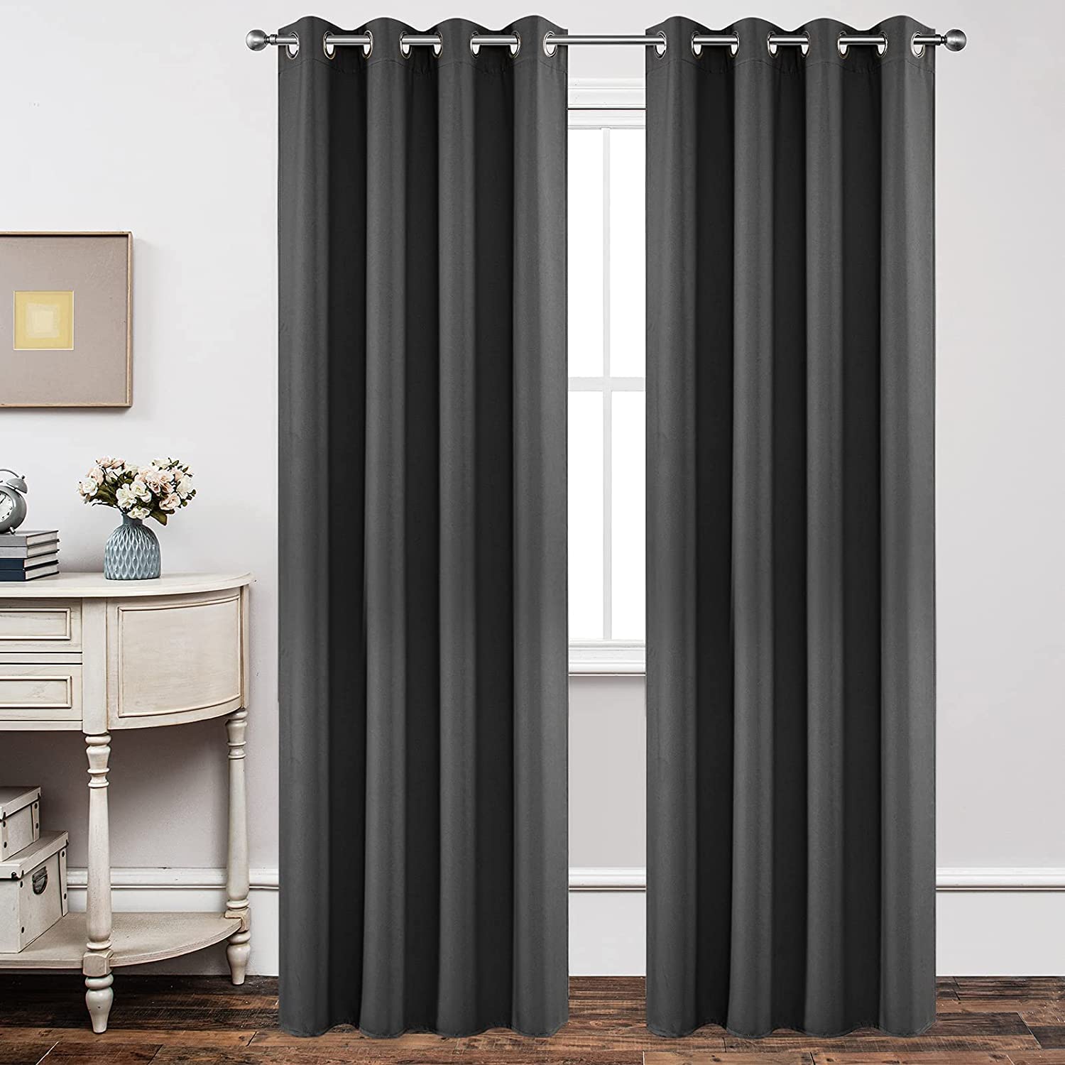 Joydeco 120 Inches Long Blackout Curtains 2 Panels Set, Thermal Insulated Length Curtains & Drapes 2 Burg For Living Room Bedroo