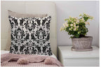 Wondertify Throw Pillow Cover Case Black And White Damask American - Soft Linen Pillow Case For Decorative Bedroom/Livingroom/Sofa/Farm House - Couch Pillow Cushion Covers 18X18 Inch 45X45 Cm
