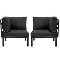 Hamilton Aluminum Patio 2-Piece Corner Seat With Cushions in Green