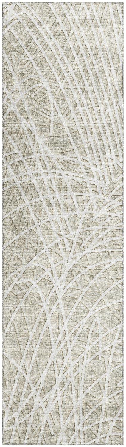 Addison Rugs Rylee Ary32 Beige Washable 2'3&quot; X 7'6&quot; Indoor Outdoor Runner Rug, Easy Clean, Machine Washable, Non Shedding, Bedroom, Entry, Living Room, Dining Room, Kitchen, Patio Rug