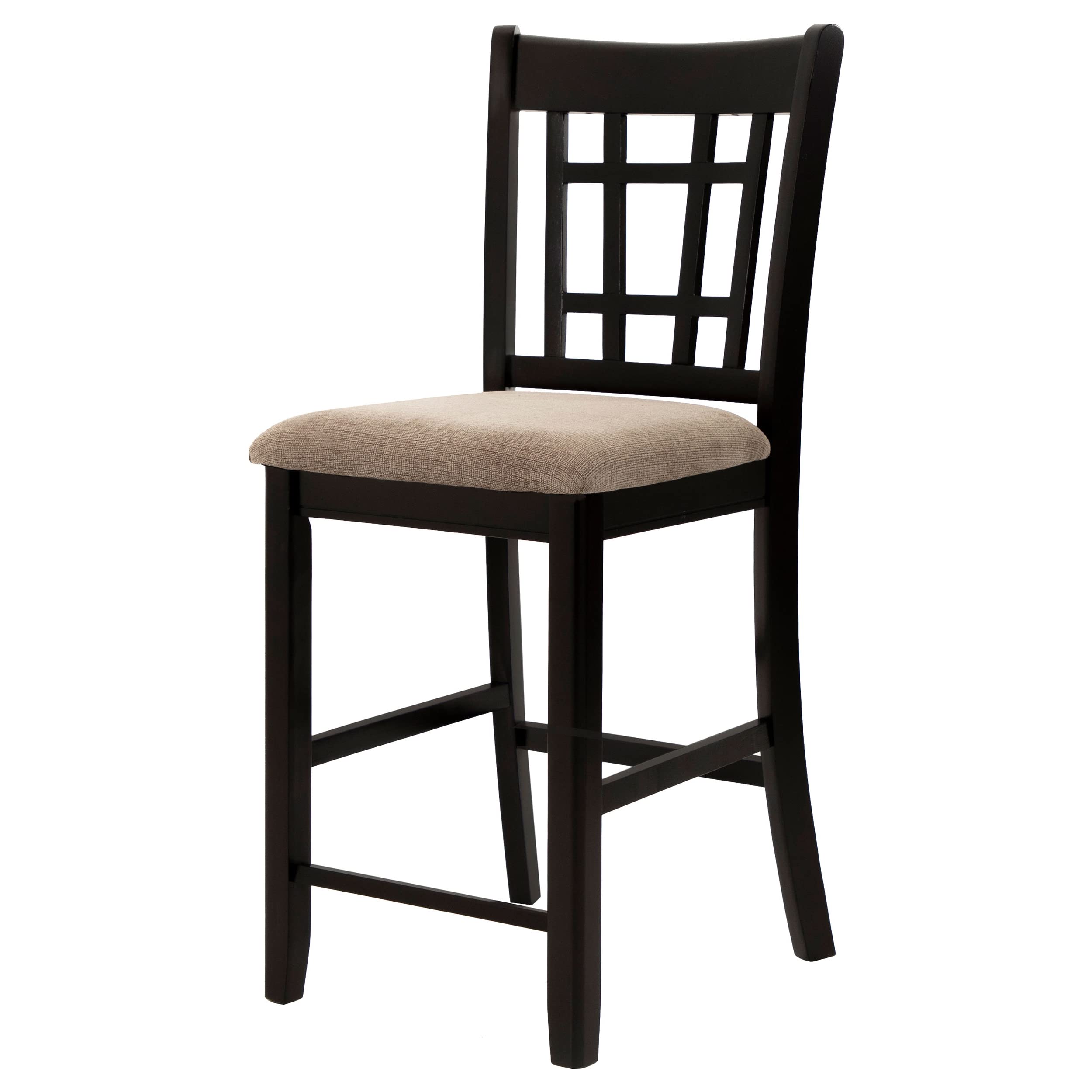 LAVON Lattice Back Counter Stools Tan and Espresso (Set of 2) 105279