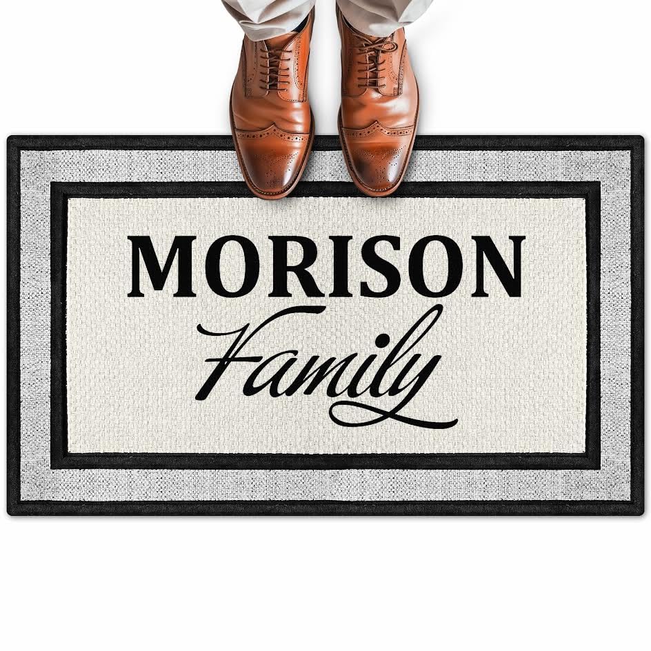 My Sign Center Door Mat, Personalized Doormat, Custom Family Mat For Front Door, Indoor/Outdoor, Housewarming Gift, Heavy Duty S