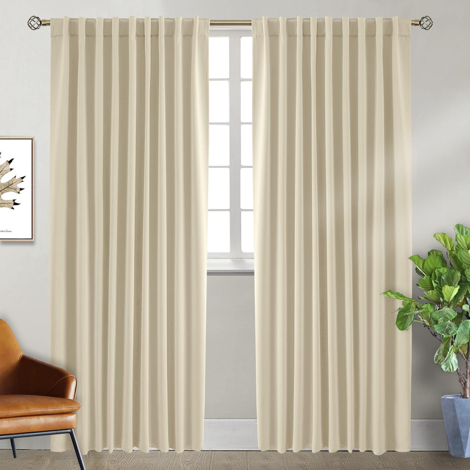 Bgment Blackout Curtains For Bedroom - 84 Inch Rod Pocket And Back Tab Thermal Insulated Room Darkening Curtains For Living Room