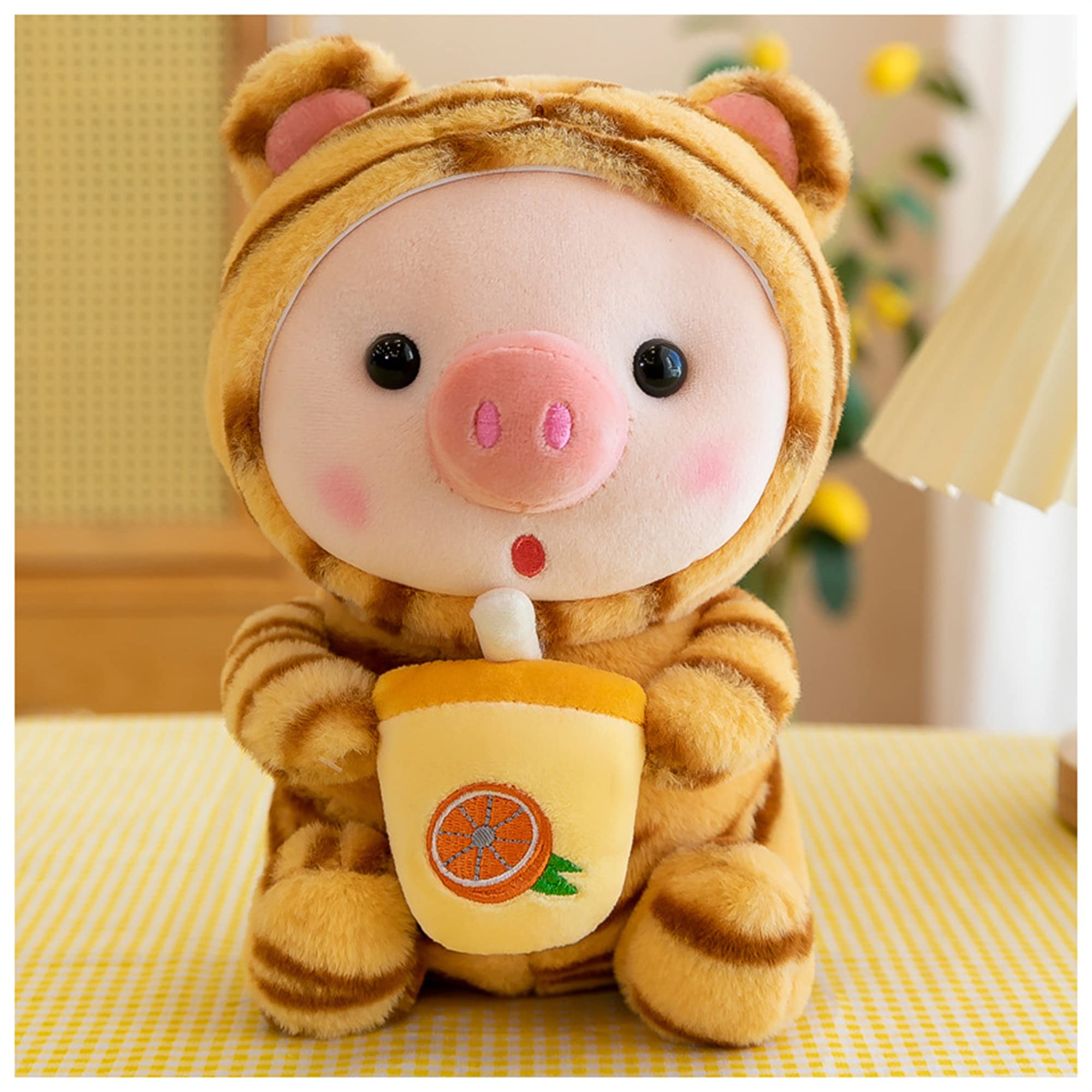 Lanfire Pig Plush Pillow Pig Dressed Up As Frogs Tigers Rabbits Cute Plush Toy Gifts For Boy Girl (Yellow, 9.8 In)