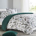 Sleep Zone Bedding Duvet Cover Sets Printed Pattern Tropical Plants 120Gsm Ultra Soft Zipper Closure Corner Ties, Green, Full