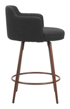Zuo Kono Swivel Counter Stool Black & Walnut