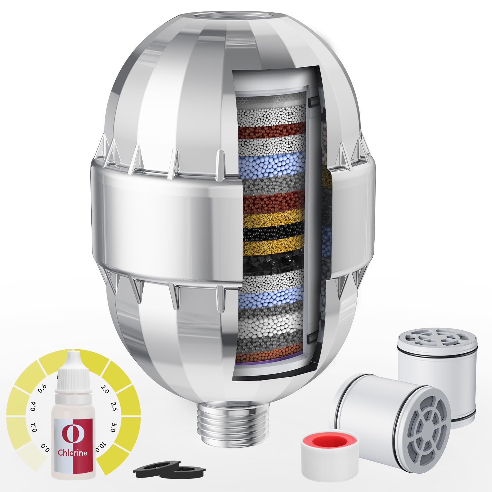 Razime High Output Shower Filter For Hard Water 25 Stage Filter to Remove Chlorine and Harmful Substance Including chlorine reag