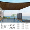 Quictent 185G Hdpe Square 24X24Ft Sun Shade Sail Canopy 98% Uv Block Top Outdoor Cover Patio Garden With Hardware Kit (Brown)