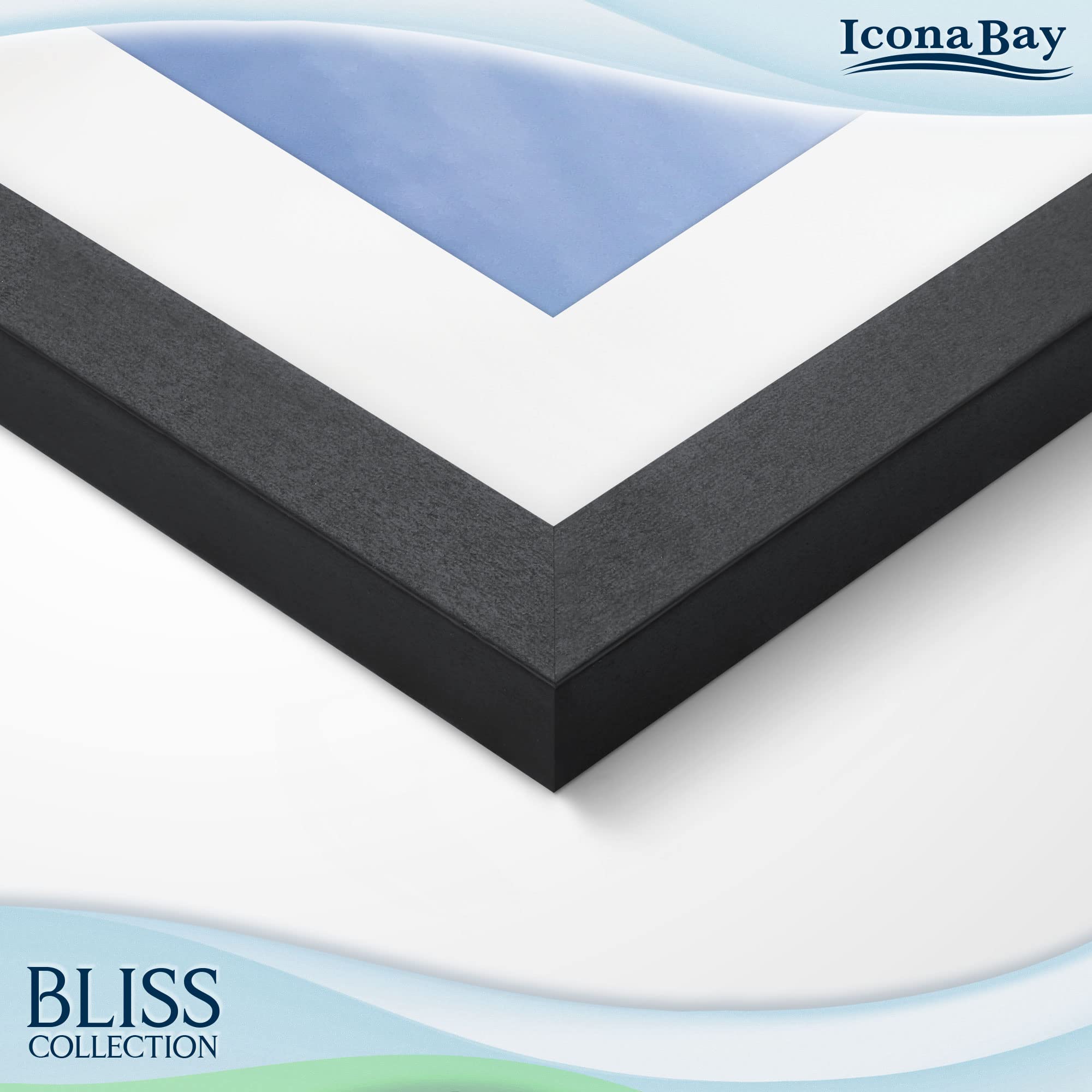 Icona Bay 12X16 Black Picture Frame Fits 11X15 Photos With Mat To 9X12 Image, Modern Style Wood Composite Poster Frame, Wall Mou