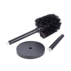 Js Jackson Supplies Sleek Toilet Brush And Holder With Metal Handle - Matte Black