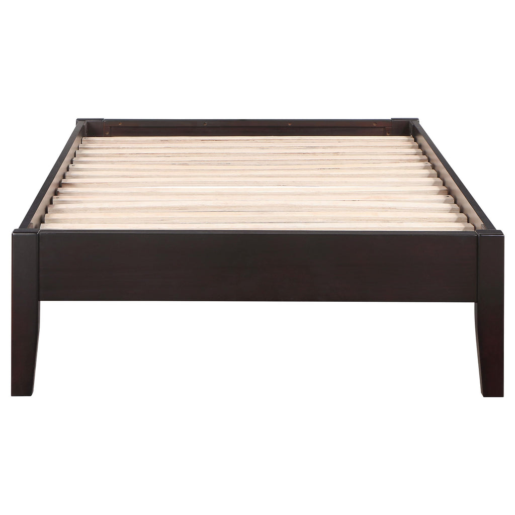 Coaster Home Furnishings Hounslow Transitional Twin Size Pine Wood Platform Bed Frame Headboard Compatible Bed Base Cappuccino 300555T