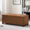 kinmars 47.2 Ottoman with Storage, Storage Ottoman Bench with Safety Hinge,Tufted End of Bed Bench, Upholstered Entryway Bench f