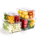 MUCHII 8 Pack Fridge Organizers, Clear Stackable Organizer Bins with Lids