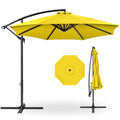 Best Choice Products 10ft Offset Cantilever Hanging Market Patio Umbrella, 8 Sturdy Ribs, Easy Adjustment - Yellow