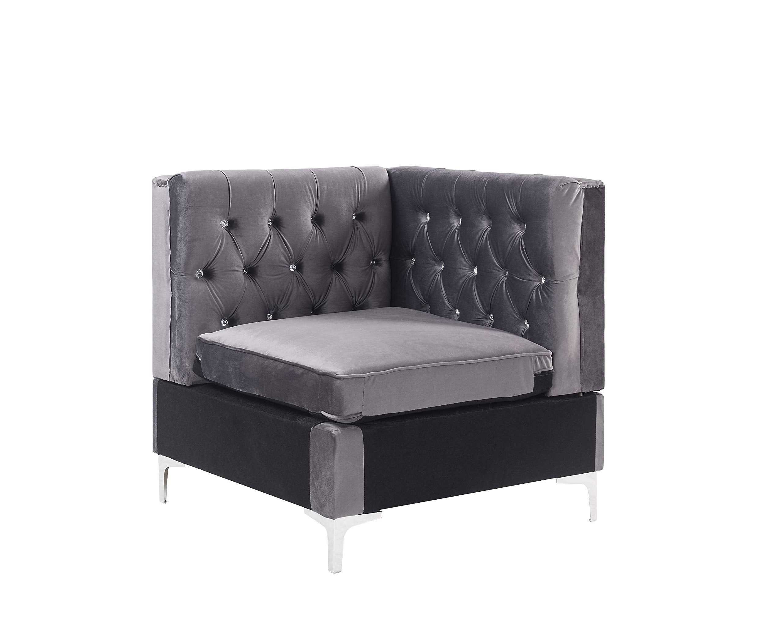 Acme Furniture Jaszira Modular - Wedge in Gray Velvet