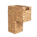 YAHUAN Stair Basket with Handles, Woven Water Hyacinth Stair Baskets for Carpeted Stairs, Stair Storage Basket Staircase Basket 