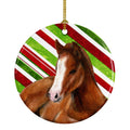 Caroline's Treasures Horse Foal Candy Cane Holiday Christmas Ceramic Ornament Christmas Tree Hanging Decorations for Home Christ