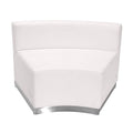Flash Furniture Hercules Alon Series White Leathersoft Concave Chair With Brushed Stainless Steel Base