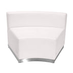 Flash Furniture Hercules Alon Series White Leathersoft Concave Chair With Brushed Stainless Steel Base
