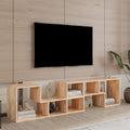 Recaceik Cube Bookshelf 2 Shelf Bookcase L-Shaped TV Console Stand Modern Entertainment Center with Open Storage Shelves for CDs
