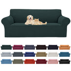 2025 New Stretch Oversized Sofa Slipcovers Couch Sofa Cover For 4 Seater Furniture Protector Covers With Elastic Bottom Jacquard Fabric Small Checks For Pets, Kids - Hunter