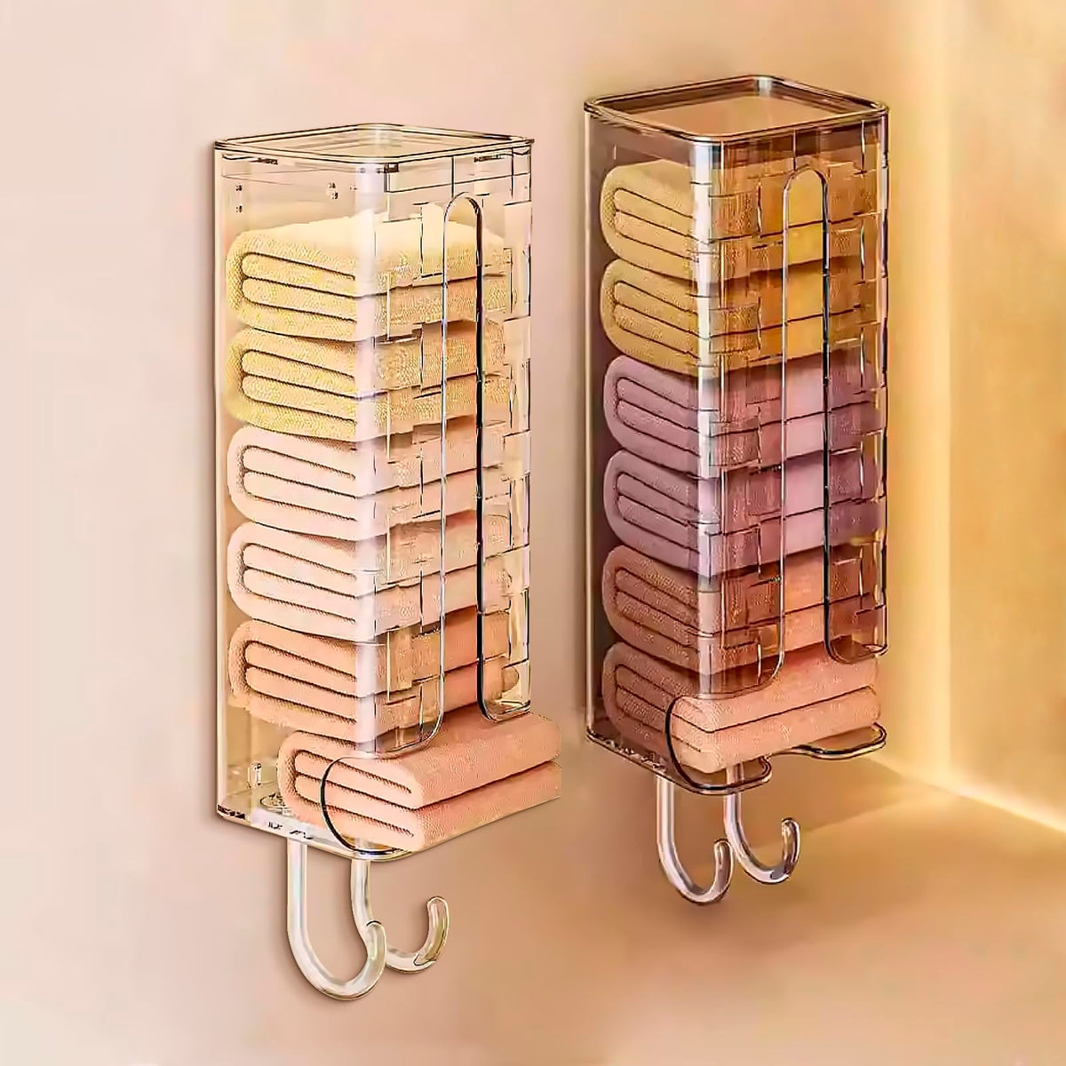 JEPELUS 2Pcs Sock and Underwear Organizer, Wall Mount Clear Storage Box