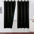 LEMOMO 100% Blackout Curtains 52 x 72 Inch/Black Curtains 2 Panels with Black Lining Room Darkening Thermal Insulated Bedroom Cu
