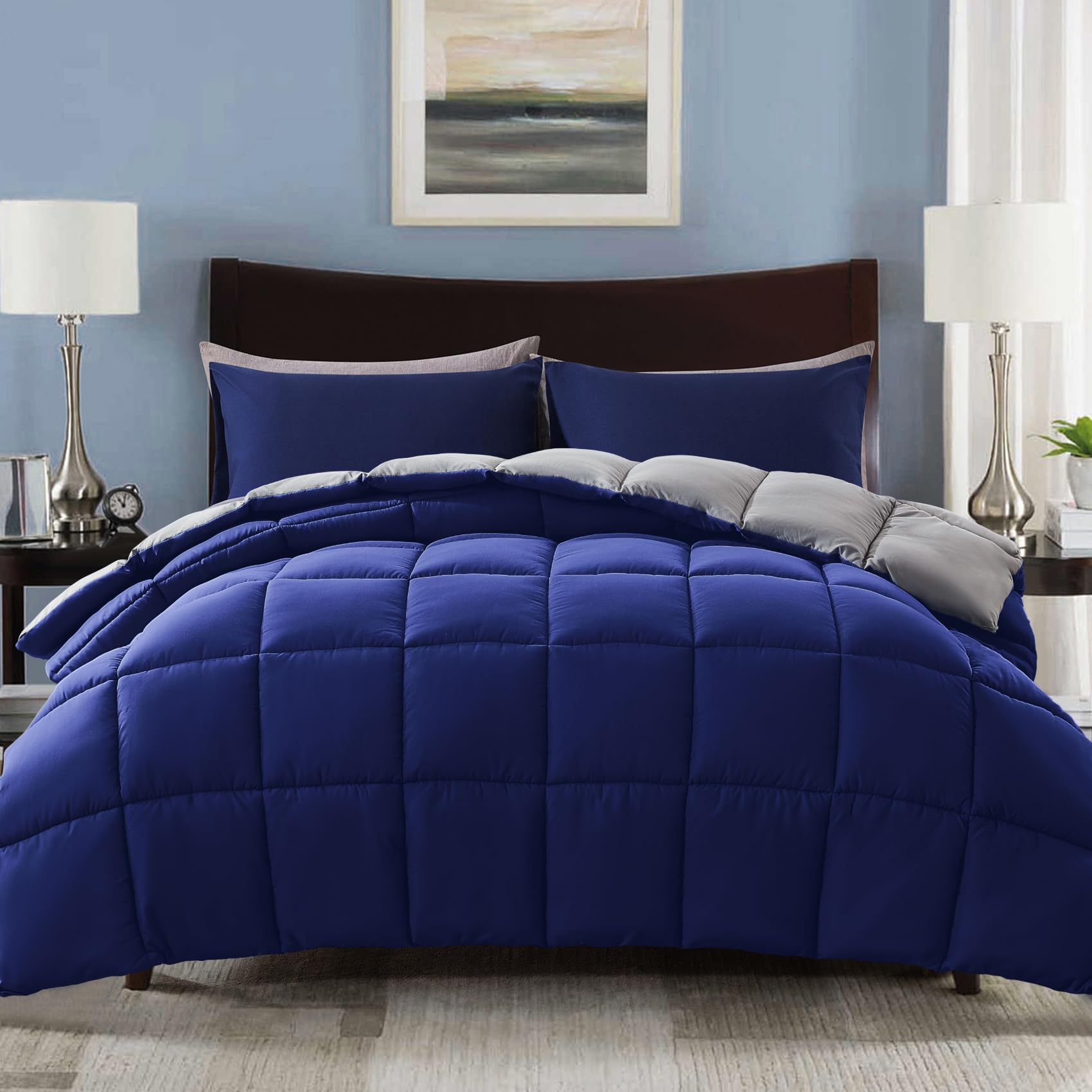 Decroom Lightweight California King Comforter Set With 2 Pillow Sham - 3 Pieces Set - Quilted Down Alternative Comforter/Duvet I