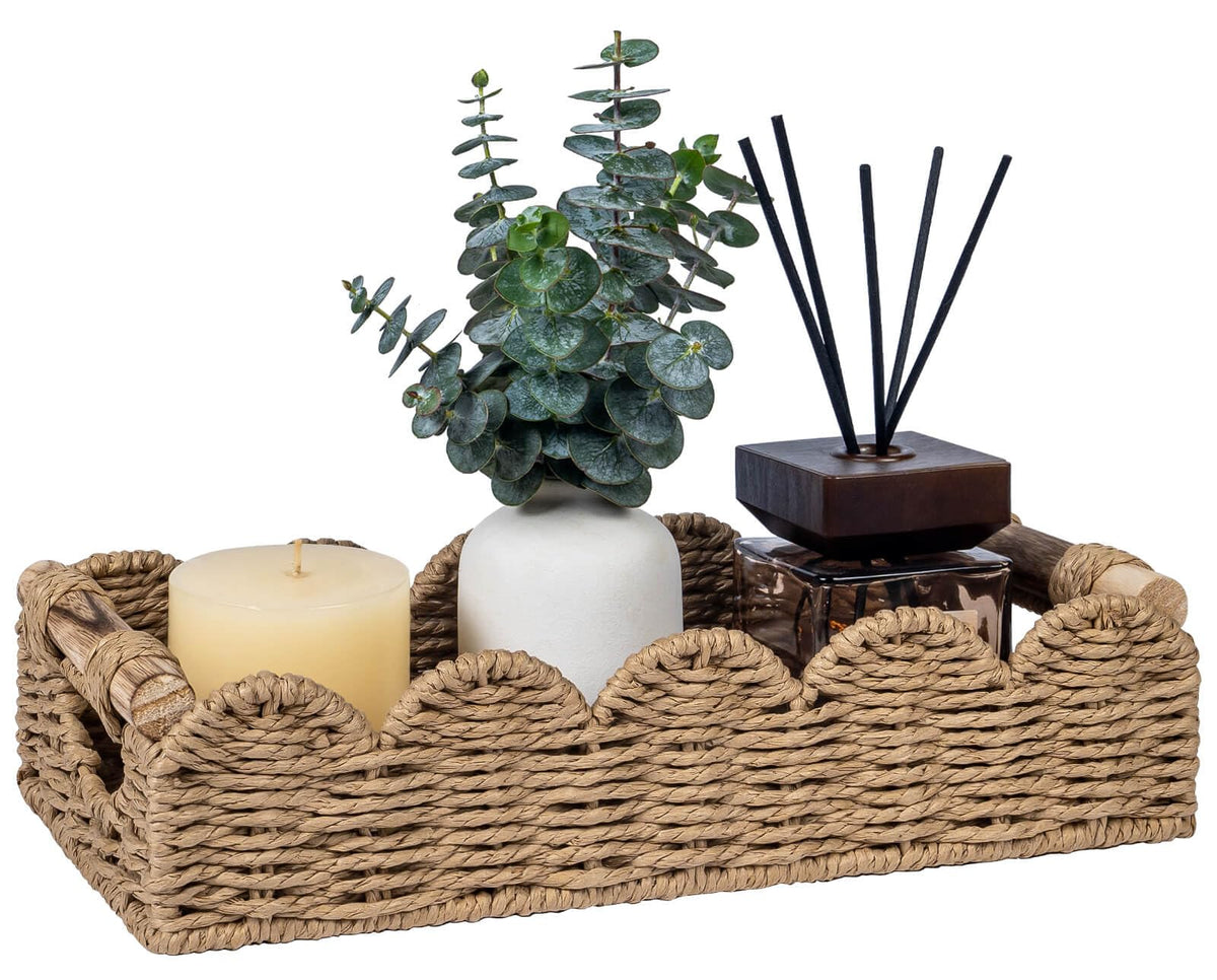 CubesLand Bathroom Basket Organizer, Toilet Tank Basket W/Cut Out Handle
