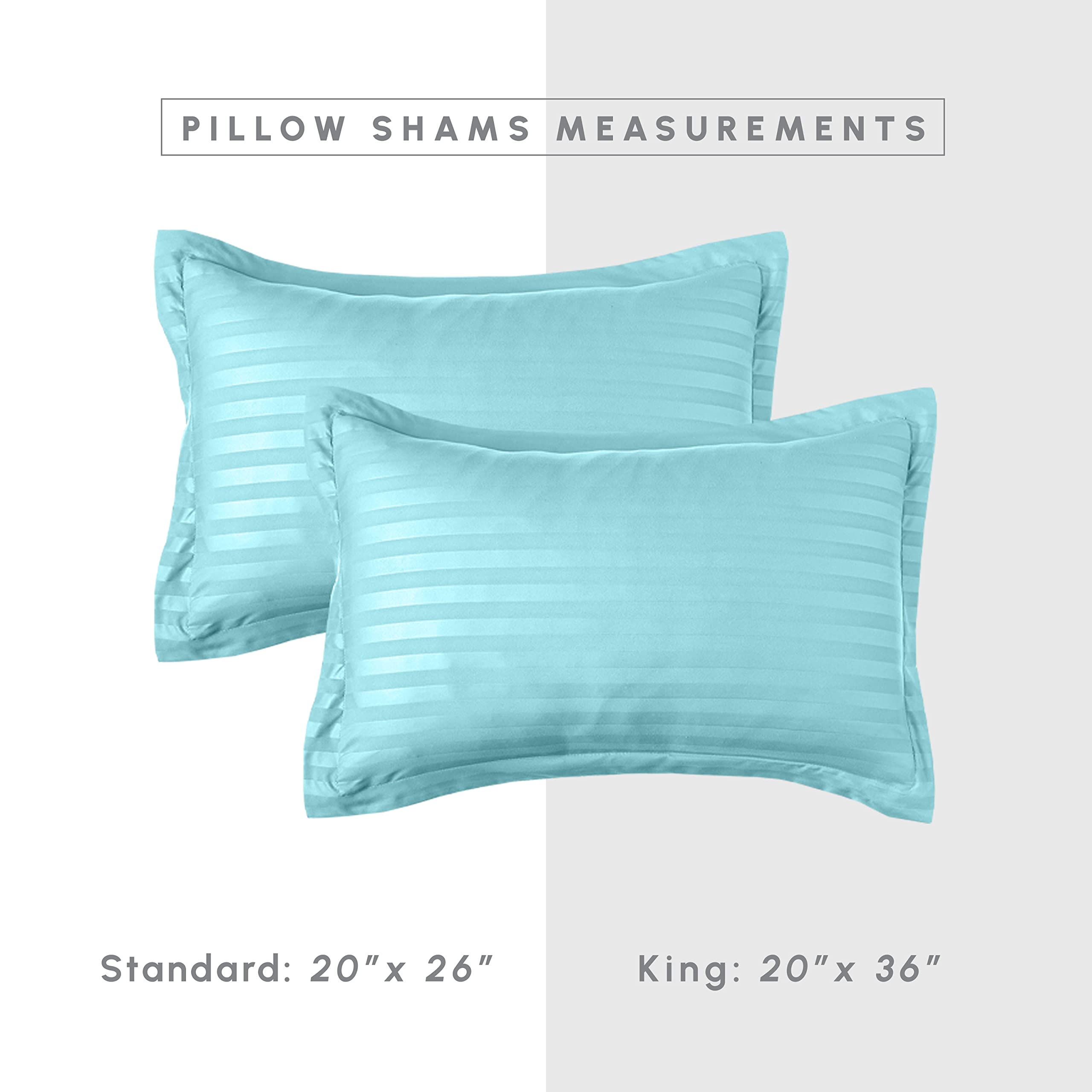 Elegant Comfort Silky Soft 8-Piece Dobby Stripe Bed-In-A-Bag Comforter Set, Includes 4Pc Smart Sheet Set, Bed Skirt, Comforter, Matching Pillowcases And Shams - Twin/Twin Xl, Light Blue