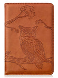 Sohospark Owl Refillable Faux Leather Journal, 6X8.7 Vegan Lined Writing Journal For Women Or Men