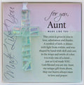 Handmade in USA Clear Glass Cross with Sentiment - Gift For Aunt From Niece/Nephew for Christmas, Mothers Day, Aunts Birthday 