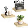 Sorbus Floating Shelves - Hanging Wall Shelves Decoration - Perfect Trophy Display, Photo Frames (Maple Wood)