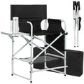 ZIXNEXKOO Tall Makeup Chair 41, Director Chair 600 lbs Foldable Portable, Makeup Chair for Makeup Artist with Table, Cup Holde