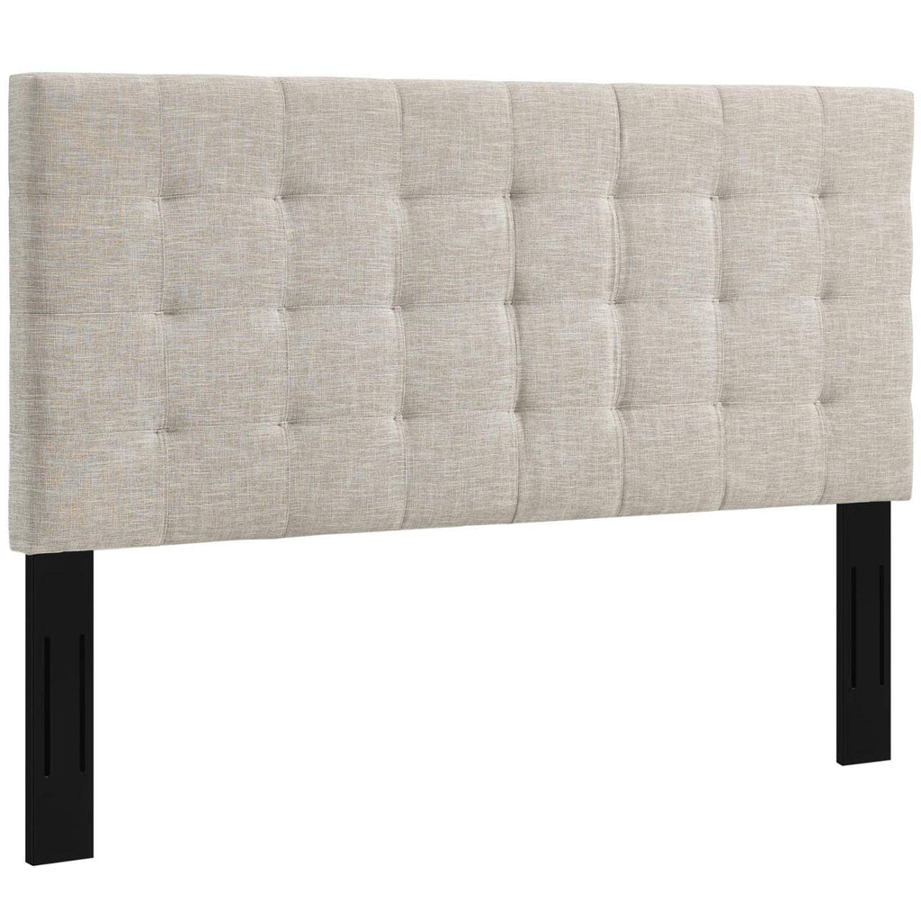CasaFoyer  Paisley Tufted King/California King Headboard | Upholstered Linen | Beige | Adjustable Height | Durable Construction | Extra Wide Wood Legs