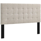 CasaFoyer  Paisley Tufted King/California King Headboard | Upholstered Linen | Beige | Adjustable Height | Durable Construction | Extra Wide Wood Legs