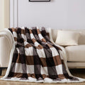 Gracelife Sherpa Fleece Throw Blanket For Couch, Soft And Cozy Twin Blanket, Warm Checkered Oversized Blanket 60   *80   -Thick