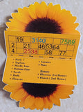 Sunflower Tambola Tickets (10 Pcs) | Floral CutOut Housie Set | Foldable Garden Activity for Summer, Yellow Dress Code, Ladies 