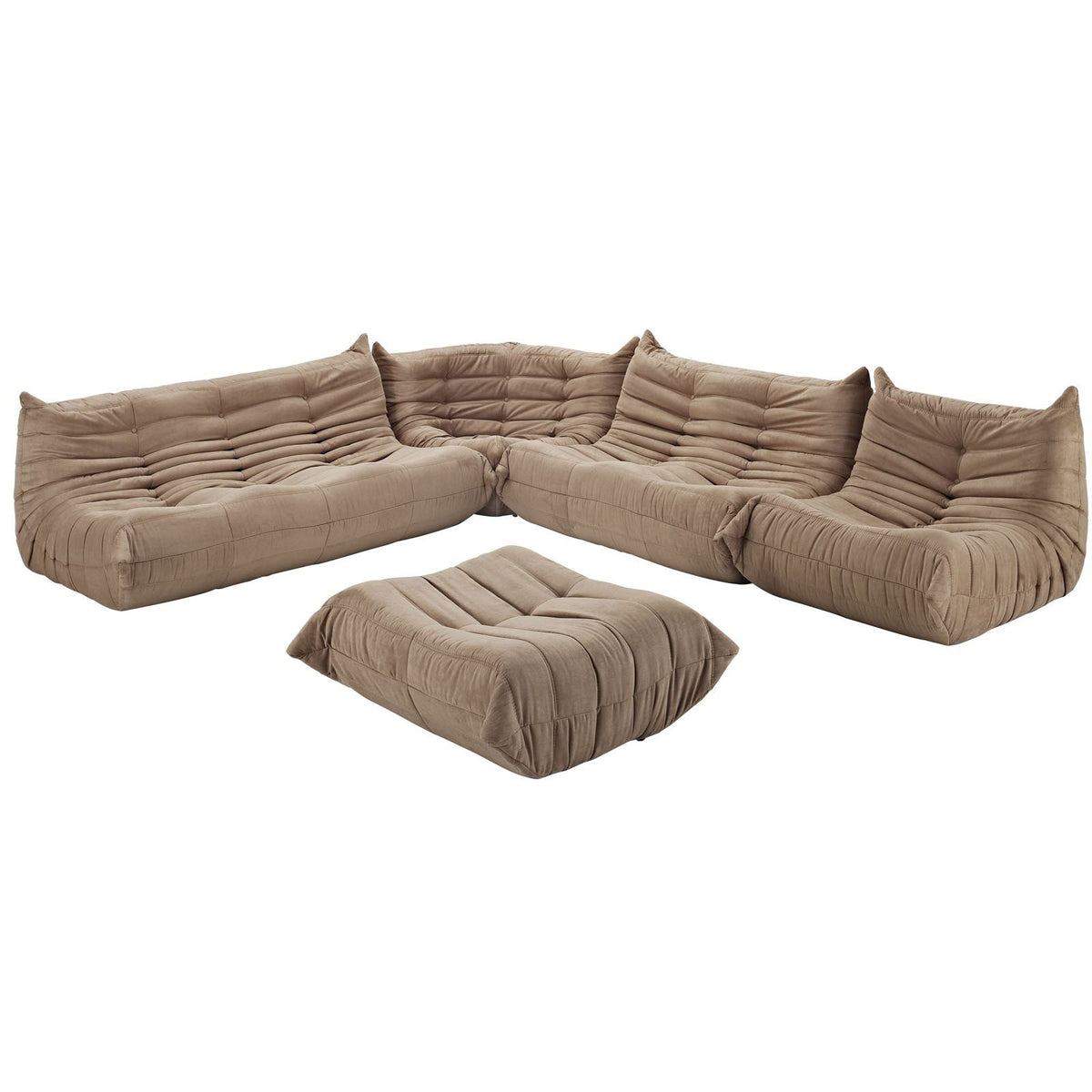 Modway Waverunner Memory Foam Sectional Sofa In Brown