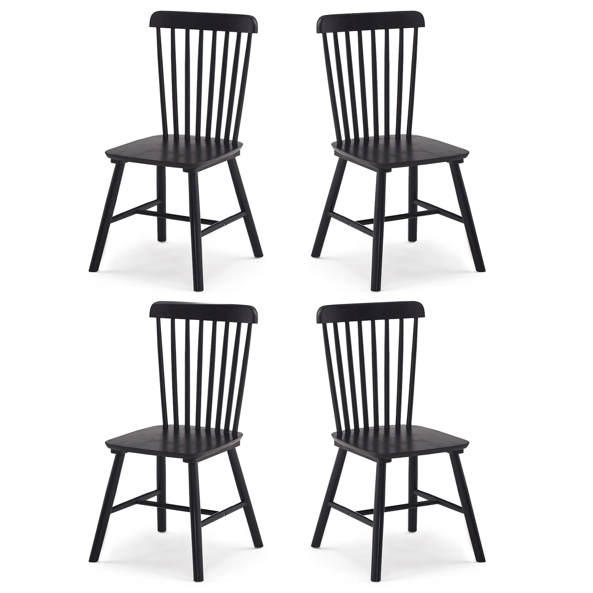 Saylike Dining Chairs Set Of 2, Farmhouse Solid Wood Windsor Kitchen Chairs Set With Spindle Back For Restaurant Dining Room (2,