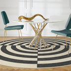 Ruggable X Jonathan Adler Round Rug - Modern Non-Slip & Washable Rug, Ideal For Living Room, Bedroom, Kitchen - Aesthetic Design