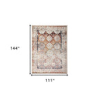 HomeRoots 531788 8 x 10 ft. Beige Floral Medallion Power Loom Rectangle Area Rug