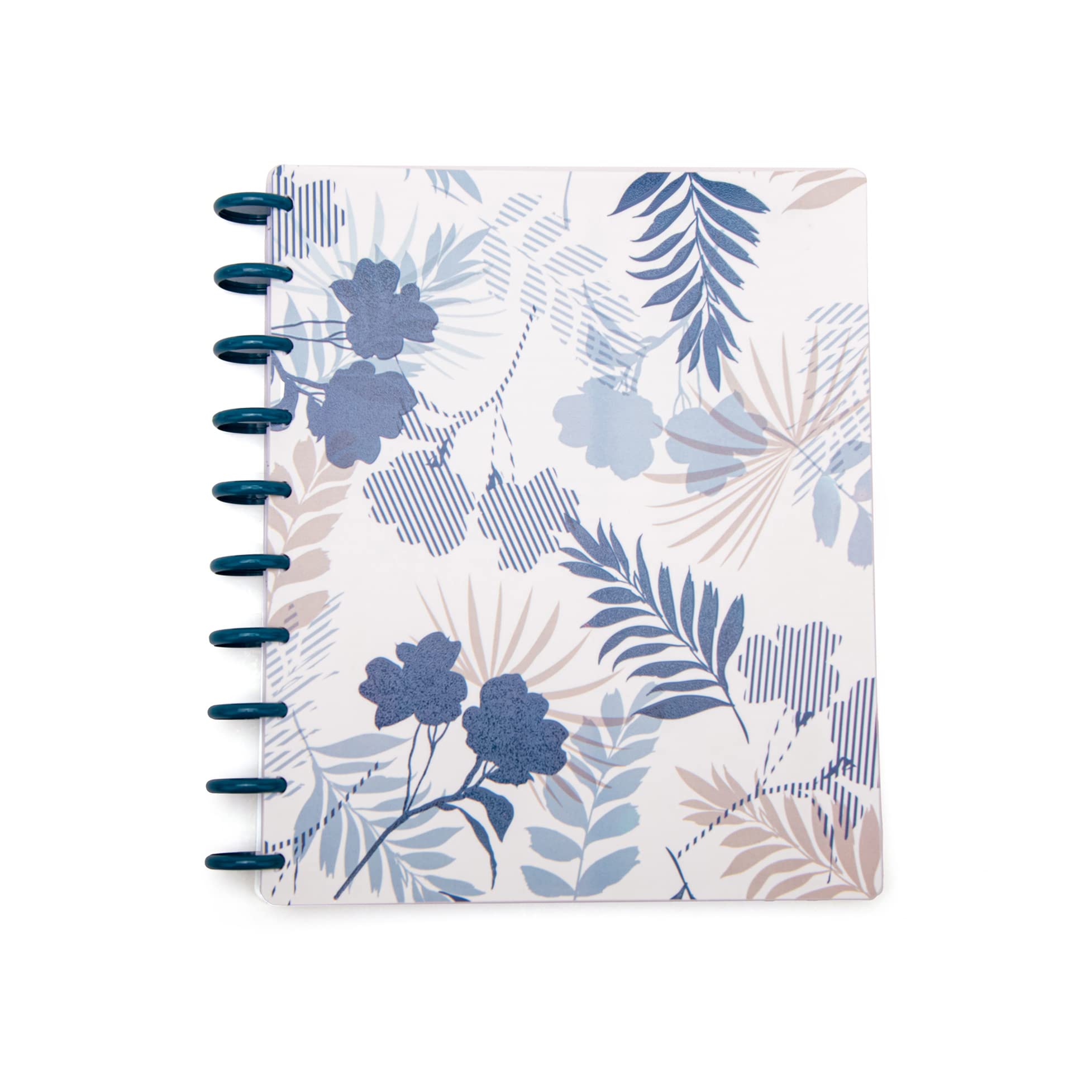 Talia Discbound Notebooks, Planner, Customizable, (Palms W/Deep Lake Blue Discs, Midsize 14241 (7.5In X 9.75In))