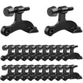 Obtanim 20 Pack Hinge Pin Door Stopper Heavy Duty Metal Adjustable Door Stops With Rubber Bumper Tips (Black)