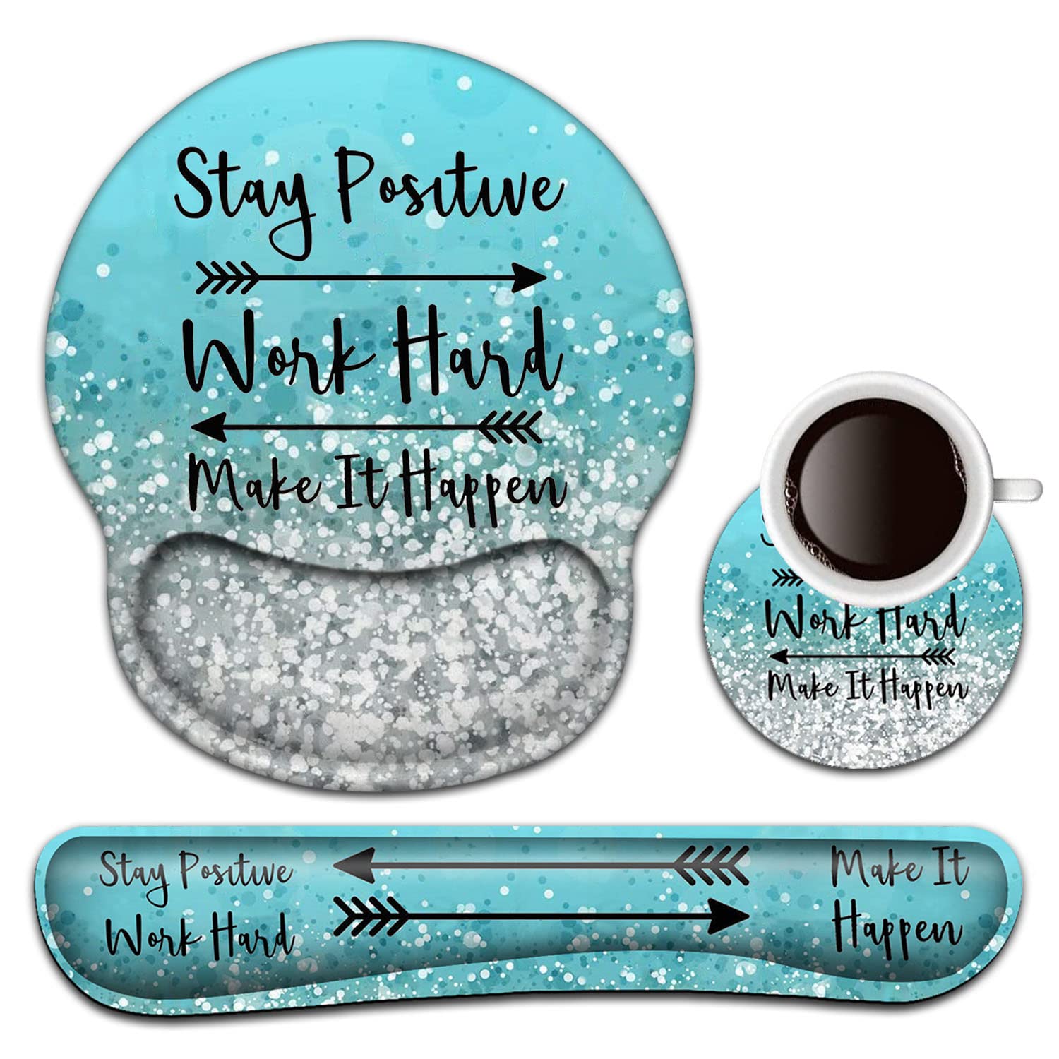 Keyboard Wrist Rest And Mouse Pad With Wrist Support, Ergonomic Mouse Pad Coaster,Easy Typing Pain Relief,Keyboard Mousepad Set,